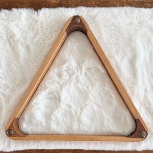Vintage Billiard Wooden Triangle Ball Rack Reinforced Corners - Pool Table